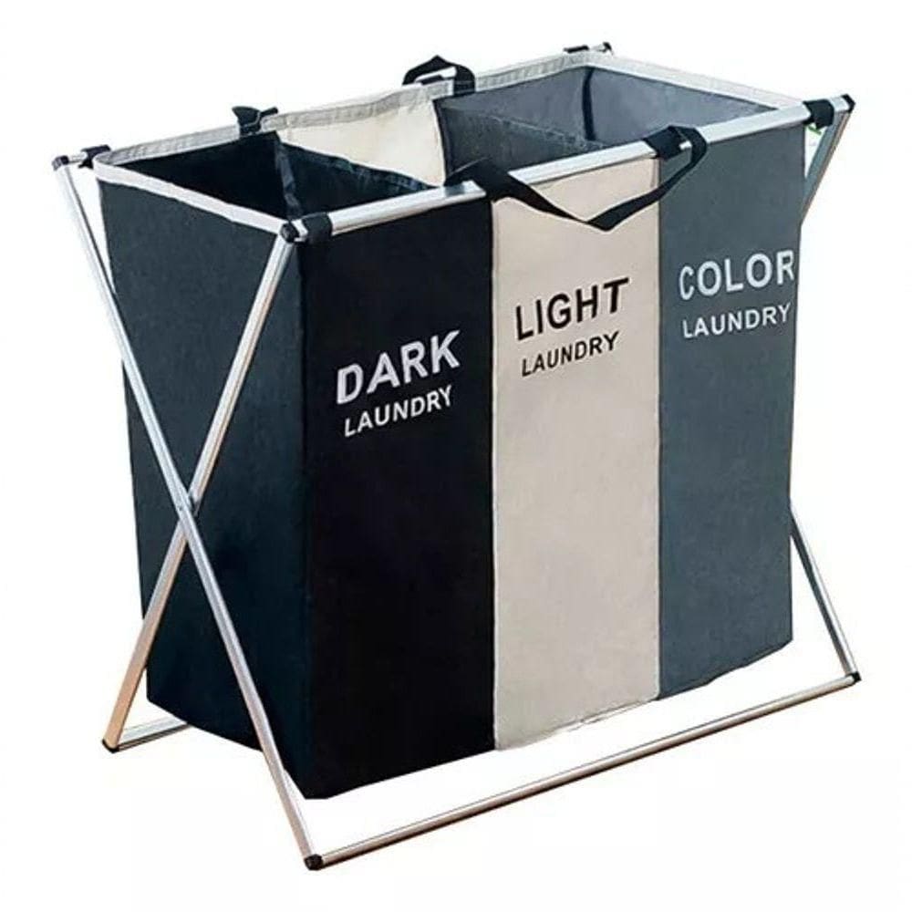 Organizador De Roupas Sujas Dobrável Com 3 Divisórias – Cest