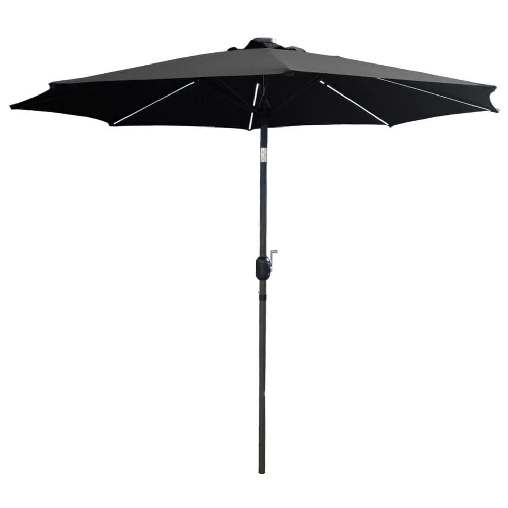 Ombrelone Base Central Redondo 2,7m Alumínio com Led 8 Varetas Piscina Cinza Importway Iwobcl-270 Cz