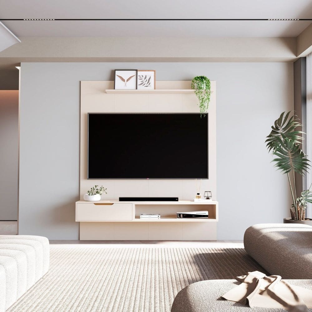 Painel para Tv 75 Polegadas 100% Mdf Plus Off White