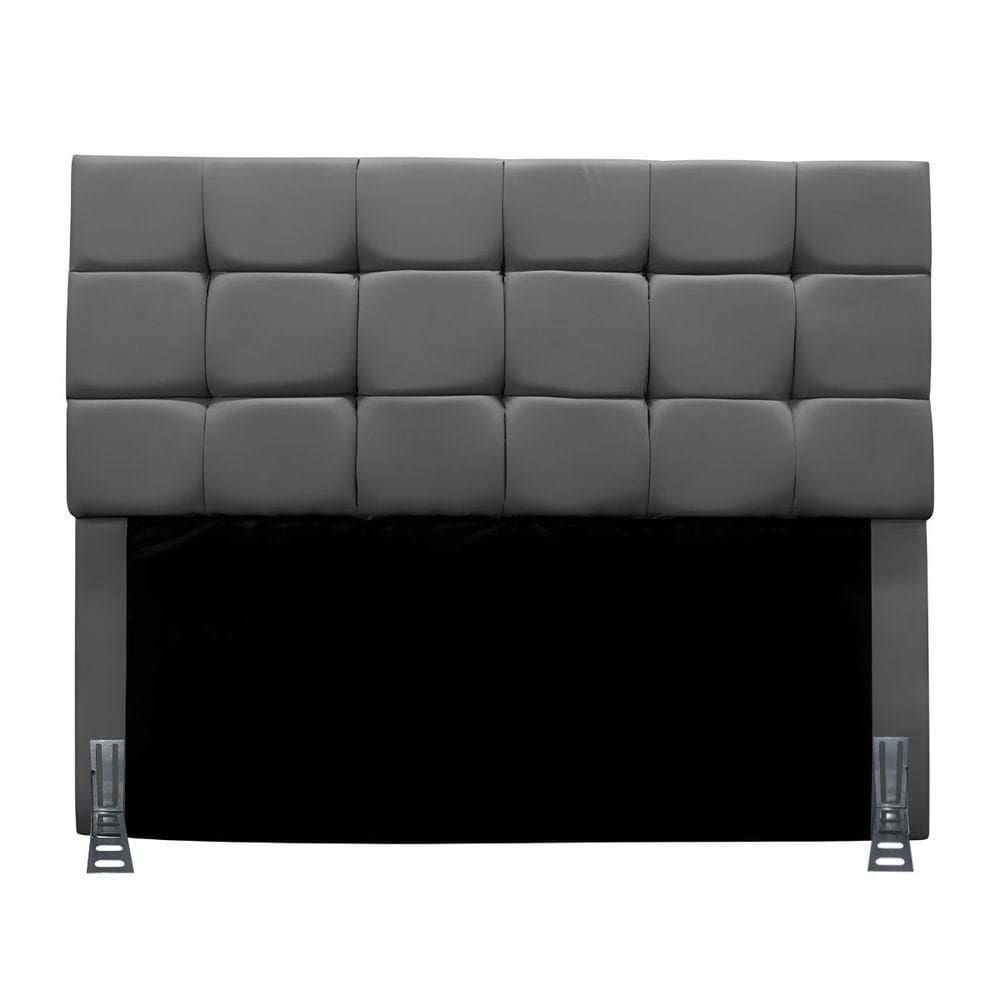 Cabeceira Casal 140 Cm Estofada Larissa Em Suede Com Frame Cinza
