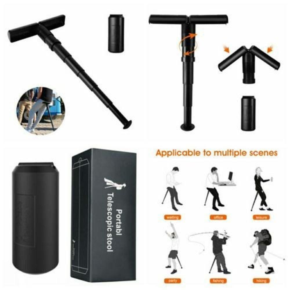 Banqueta Portatil Retratil Dobravel Compacta Sitpack Cadeira Banco Banquinho Fila Pescaria Show Telescopico