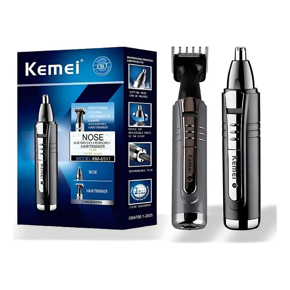 2X Maquininha Lâmina Tirar Pelo Nariz Barba Cabelo Usb Cor P