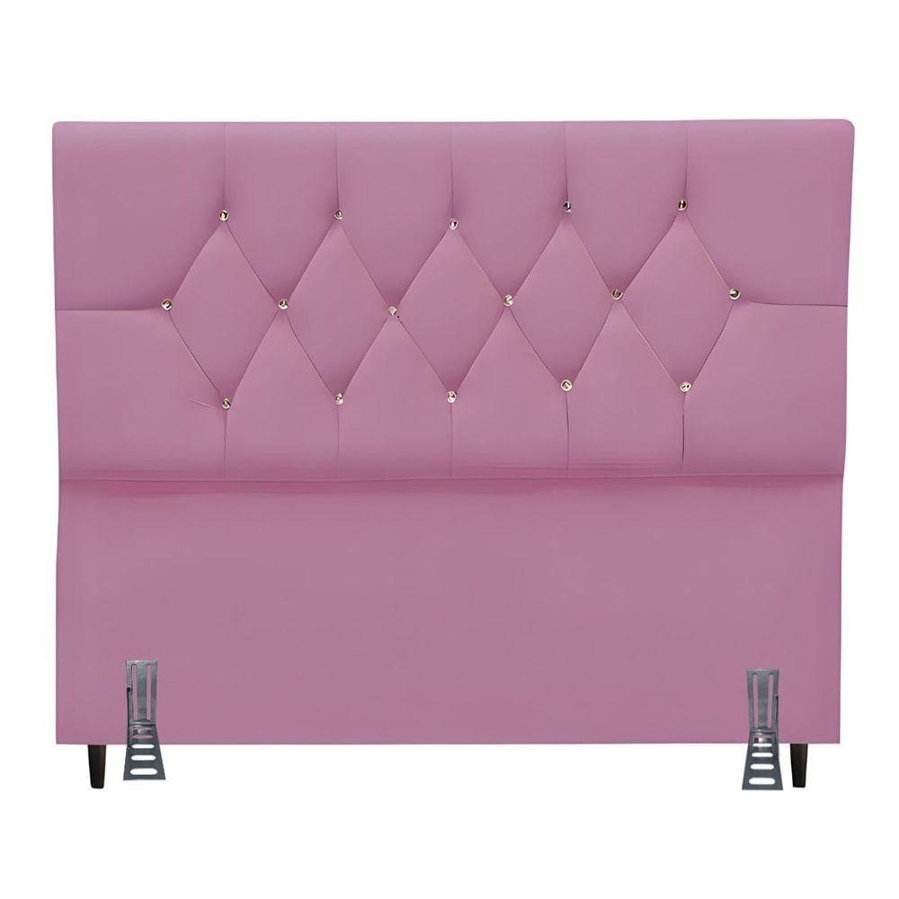 Cabeceira Para Cama Casal Queen 160 Cm Brenda E Frame Suede Rosa