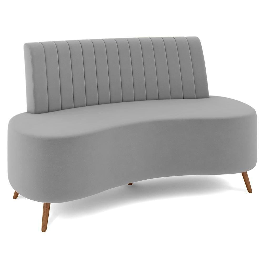 Sofá 2 Lugares Para Sala Living 160cm Pés Palito Tamar Z08 Veludo Cinza - Mpozenato