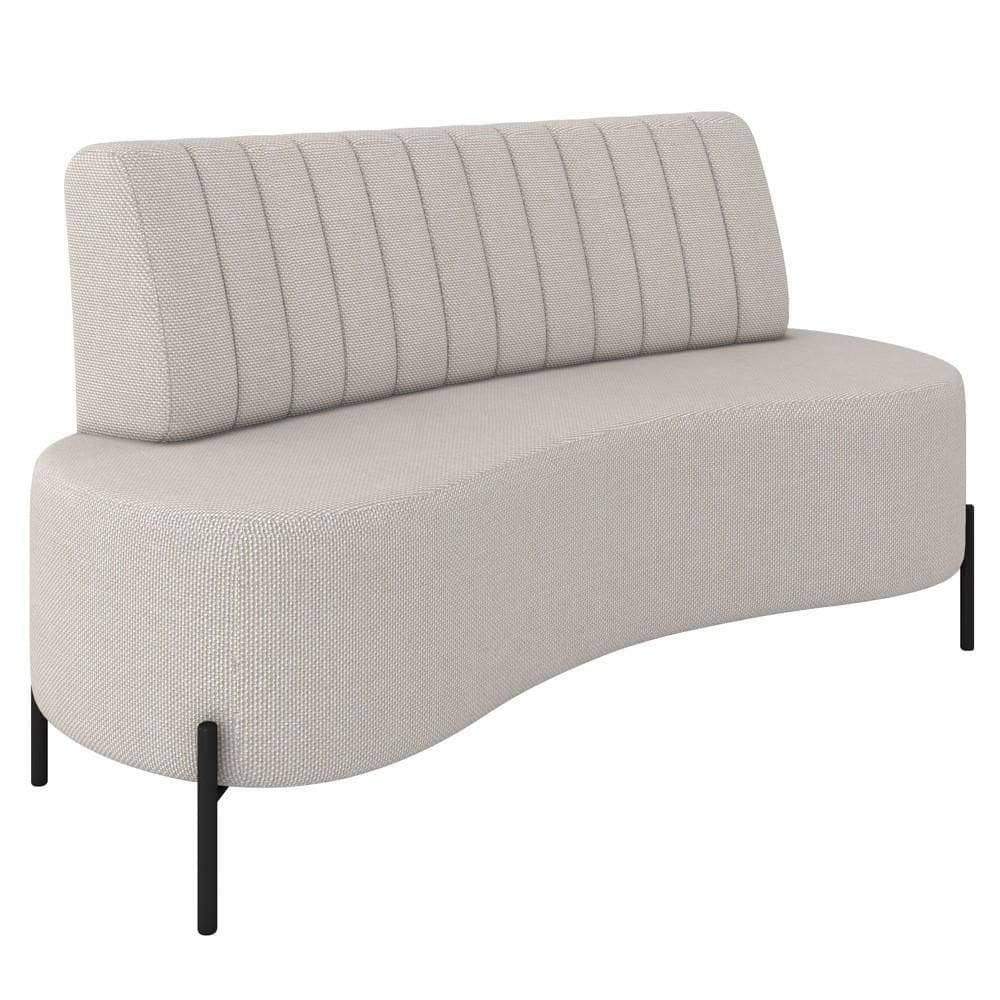 Sofá 2 Lugares 160cm Pés Aço Preto Tamar Z08 Linho Areia - Mpozenato