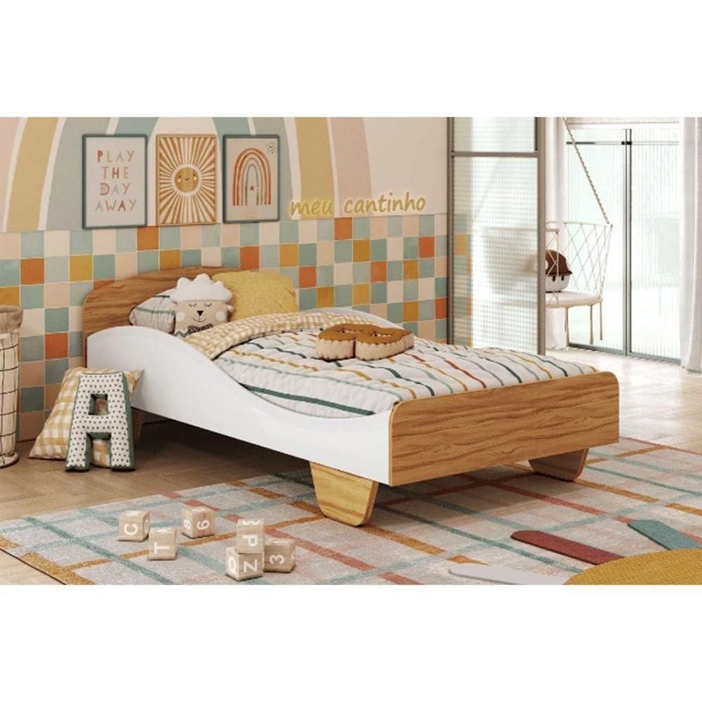 Mini Cama Infantil Sol Branco-amendoa - Peroba