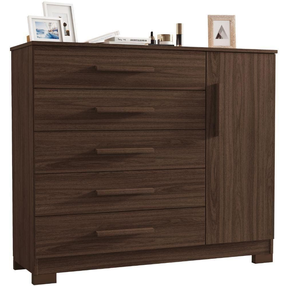 Cômoda Pietra Café 1 Porta 5 Gavetas Jcm Movelaria