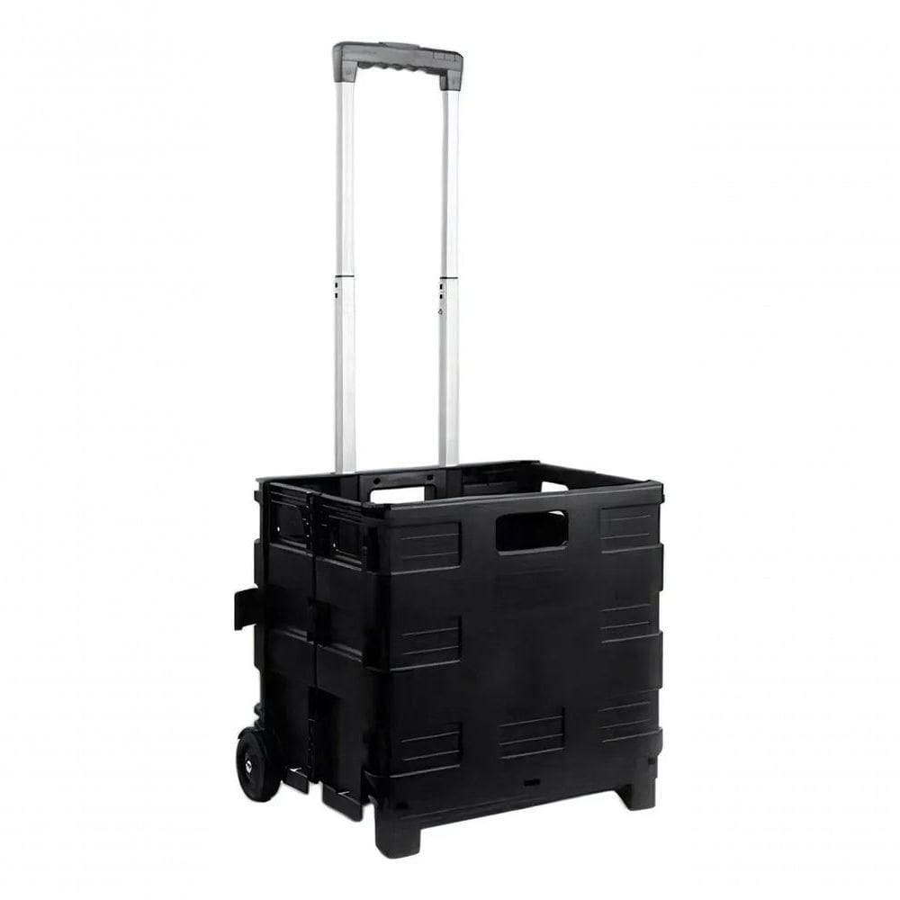 Carrinho Dobrável Portátil Multiuso C- Cesto E Tampa Caixa D