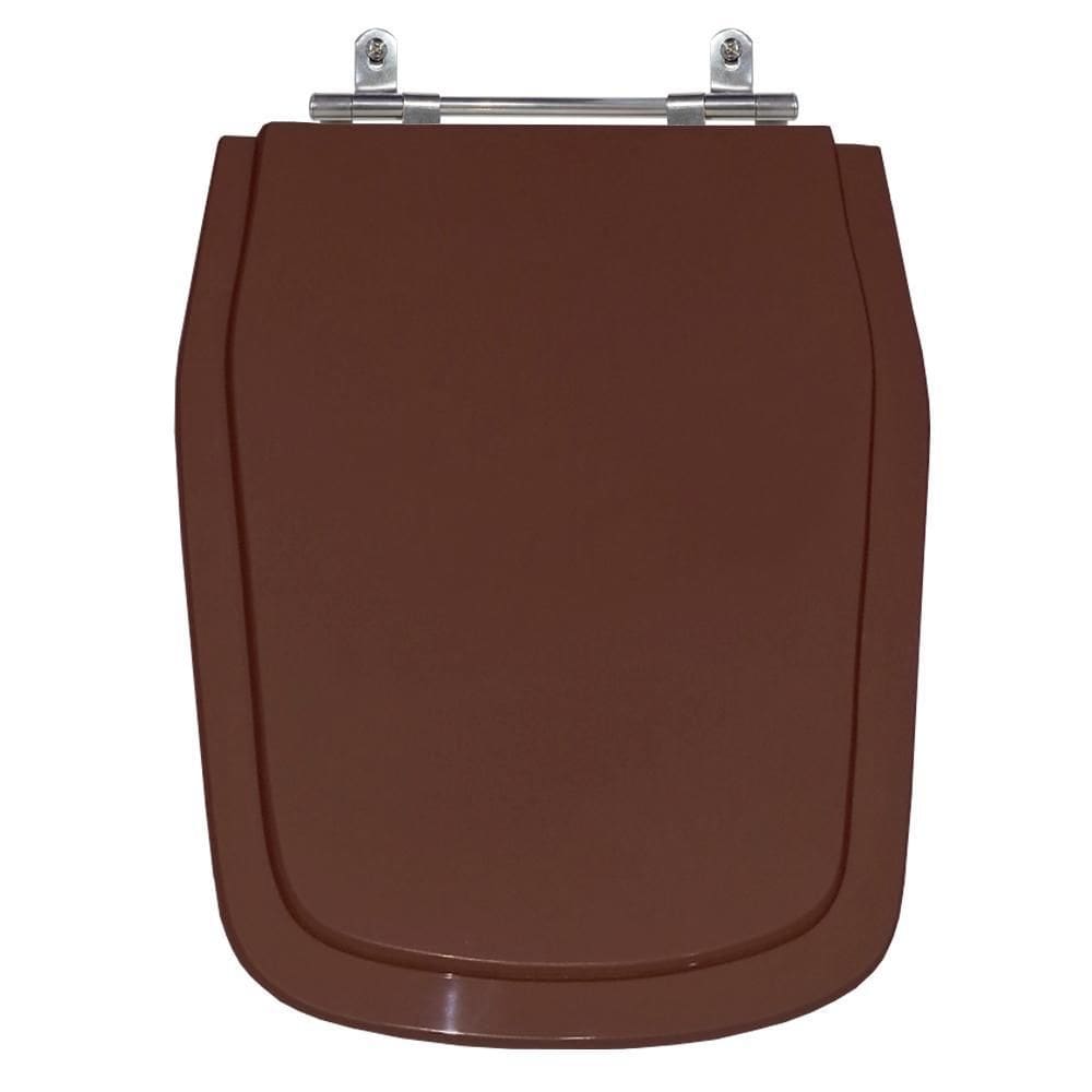 Assento Laqueado Imperium Marrom Tampa Vaso Celite Em Mdf