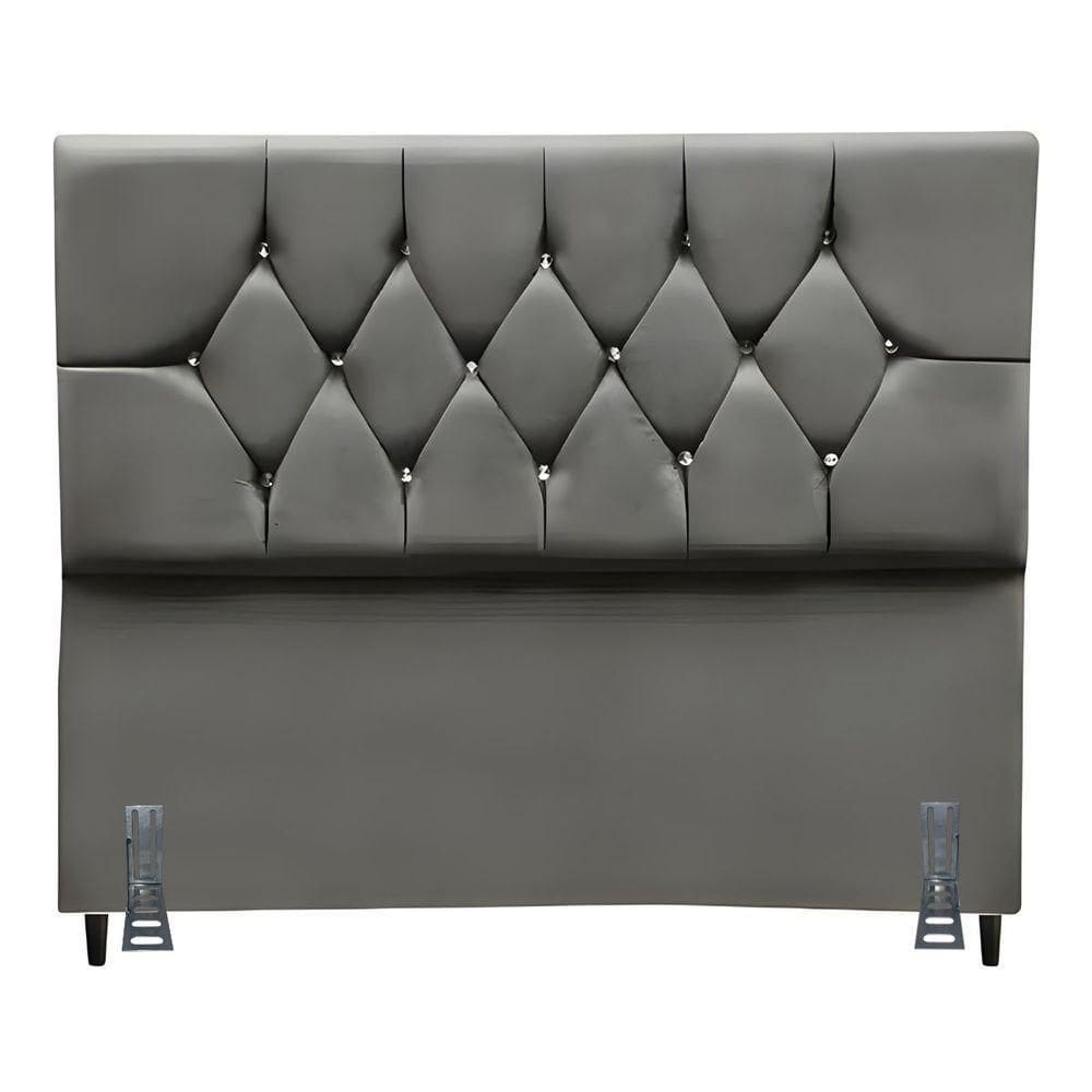 Cabeceira Para Cama Solteiro 90 Cm Celina Com Frame Suede Cinza