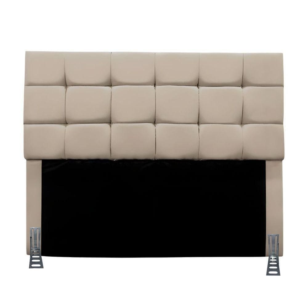 Cabeceira Solteiro 90 Cm Estofada Larissa Em Suede Com Frame Bege