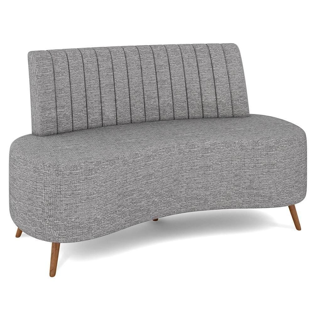 Sofá 2 Lugares Para Sala Living 160cm Pés Palito Tamar Z08 Linho Cinza - Mpozenato