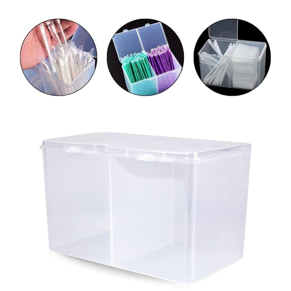 Organizador 2 Divisórias Multiuso Algodão Cotonete Palito