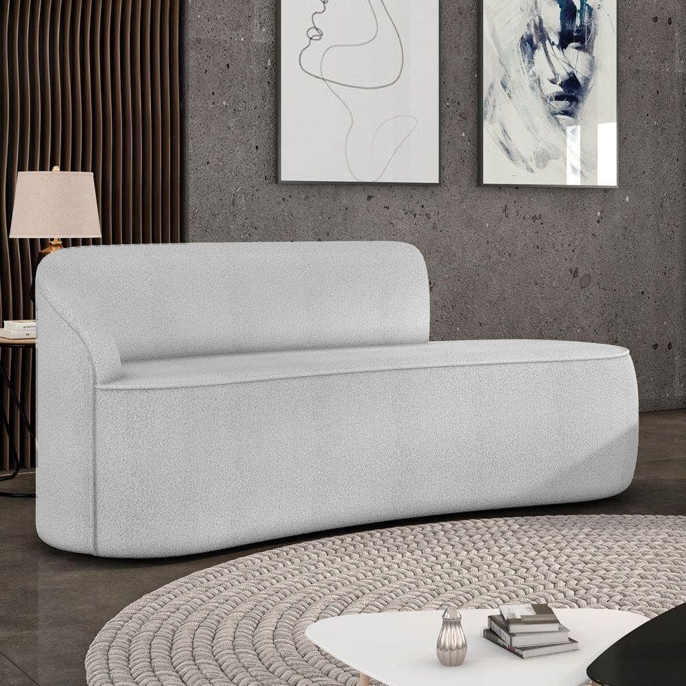 Sofá 3 Lugares Orgânico 180 Cm Morgan Bouclê Cinza