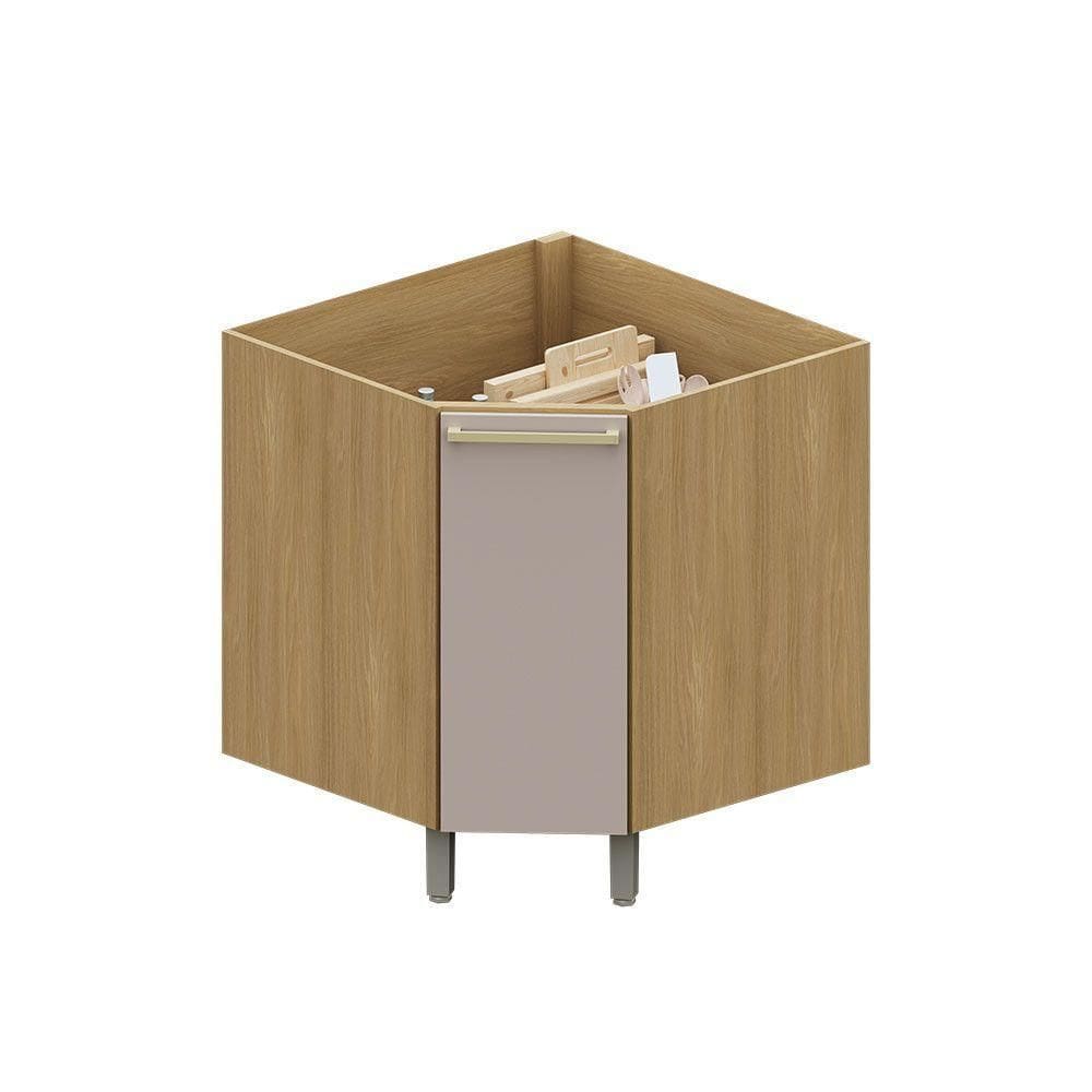 Balcão Diagonal 1 Pt Elegance Luciane Móveis Freijó/cinammon