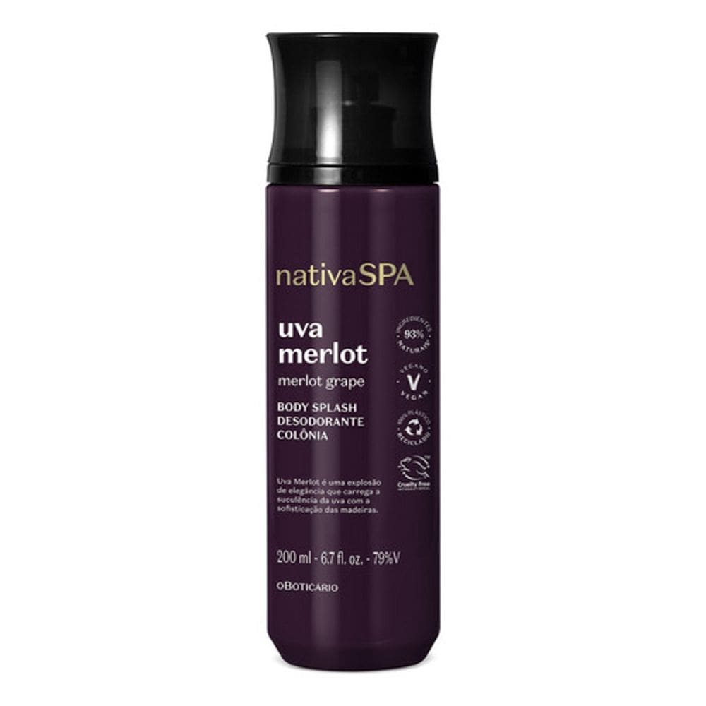 Body Splash Nativa Spa O Boticário Uva Merlot 200Ml