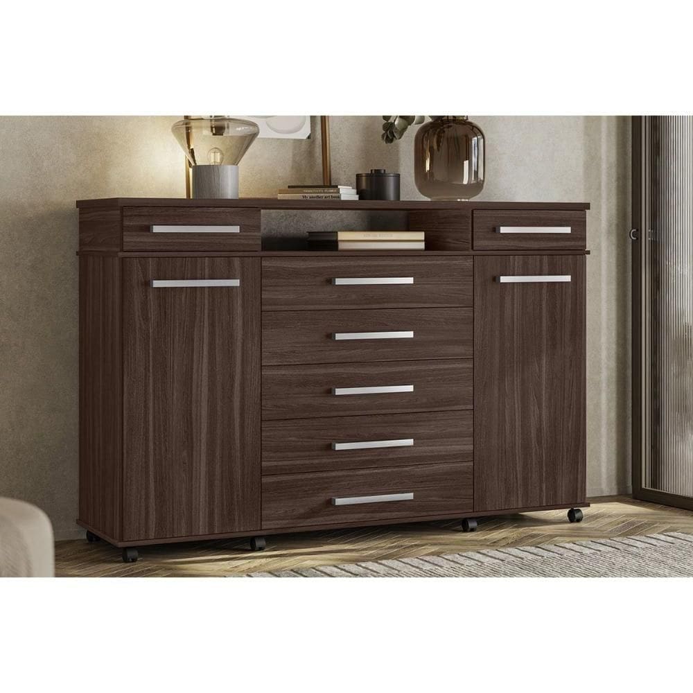 Cômoda Casal London C- 2 Portas E 7 Gavetas Cafe Touch - Demóbile