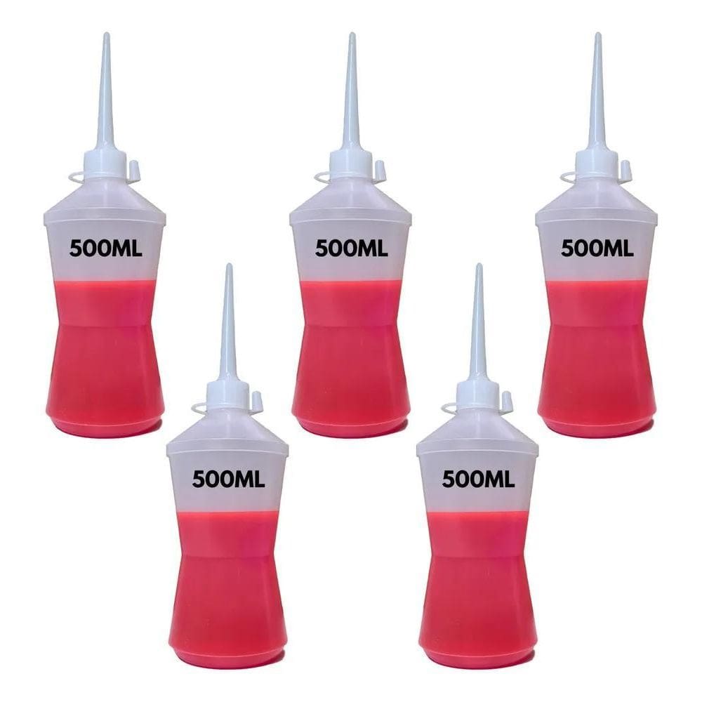 2X Almotolia Plástica Aplicador Bisnaga Pisseta 500Ml Kit 5U