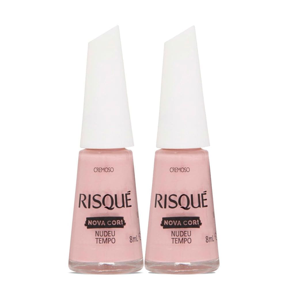 Kit 2 Esmalte Risqué Nova Cor Cremoso Cor Nudeu Tempo 8ml