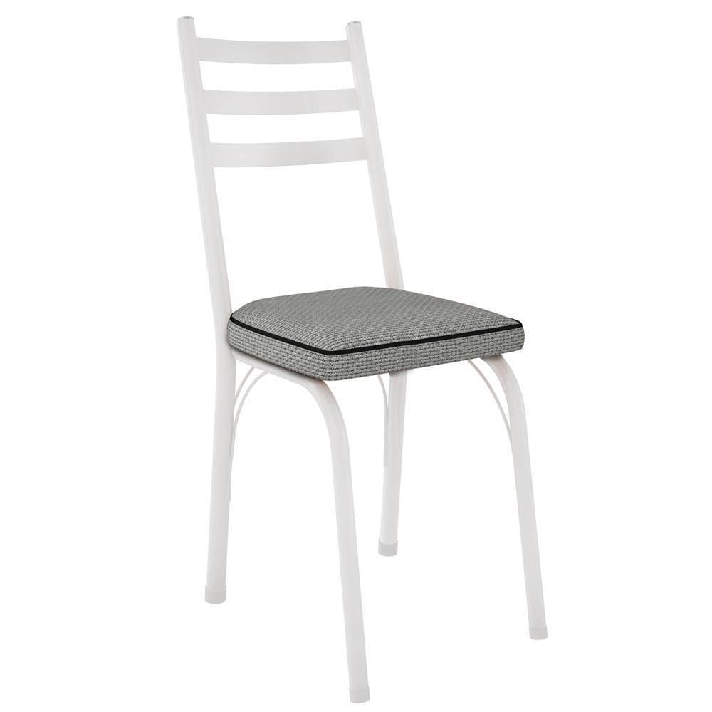 Cadeira Tubular Europa 141 Branco Assento Platina Artef Platina