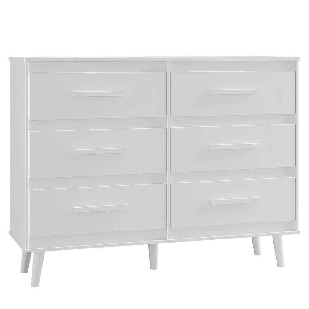 Comoda 6 Gavetas 120 Cm Mila Branco Mobbs