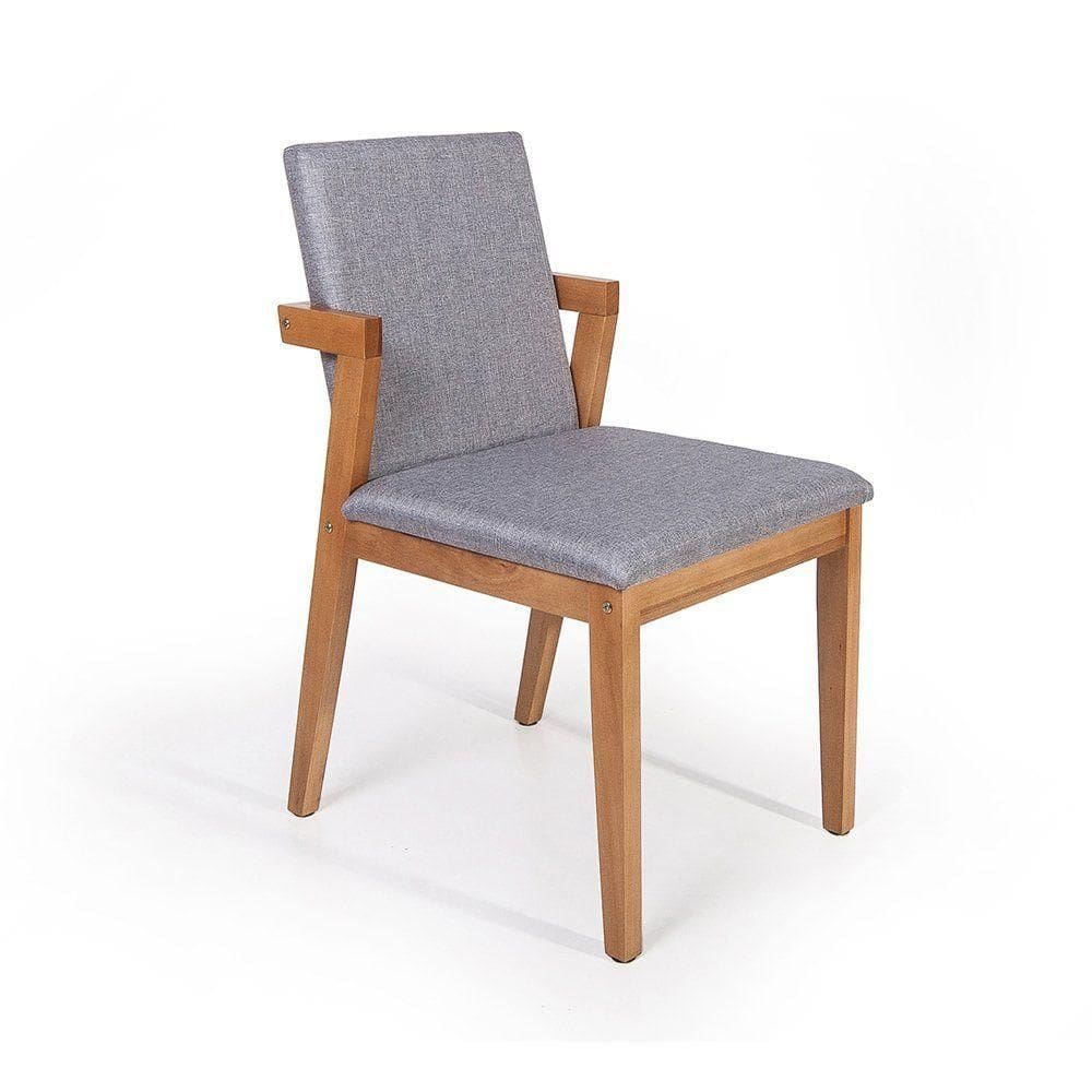 Cadeira De Jantar Estofada Luna Cinza Escuro