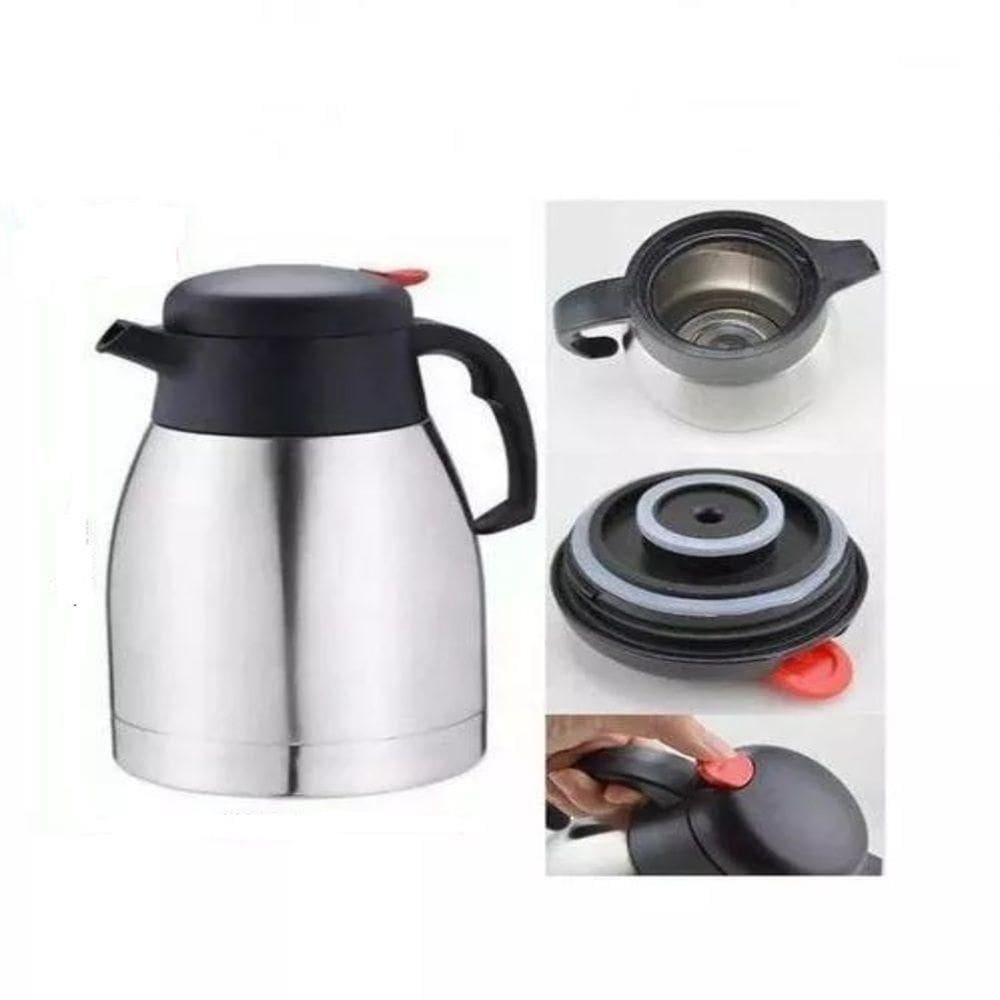 Garrafa Termica Inox Jarra Bule Cafe Cha Isotermica Grande 1500ml Tipo Jarra 1,5l Quente E Gelada