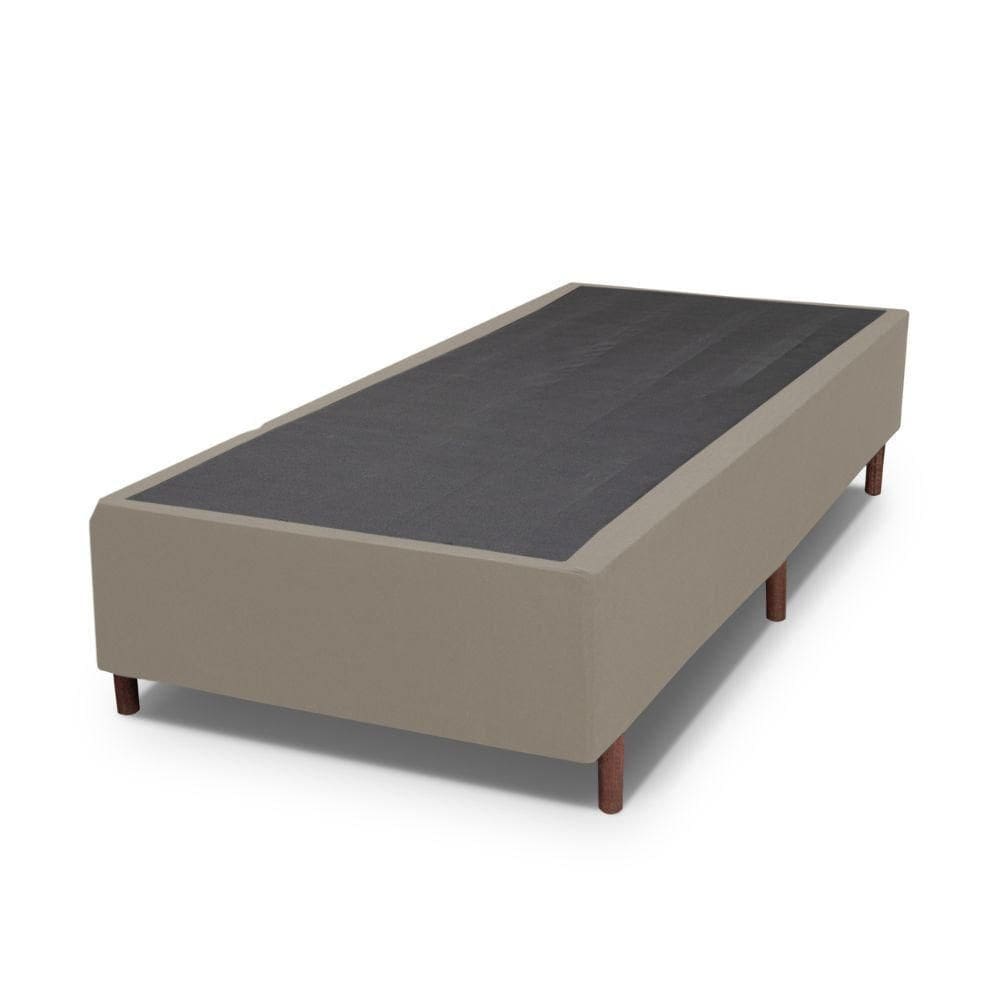 Base Box Solteiro Prince Sued 0,88x1,87x0,32 Bege