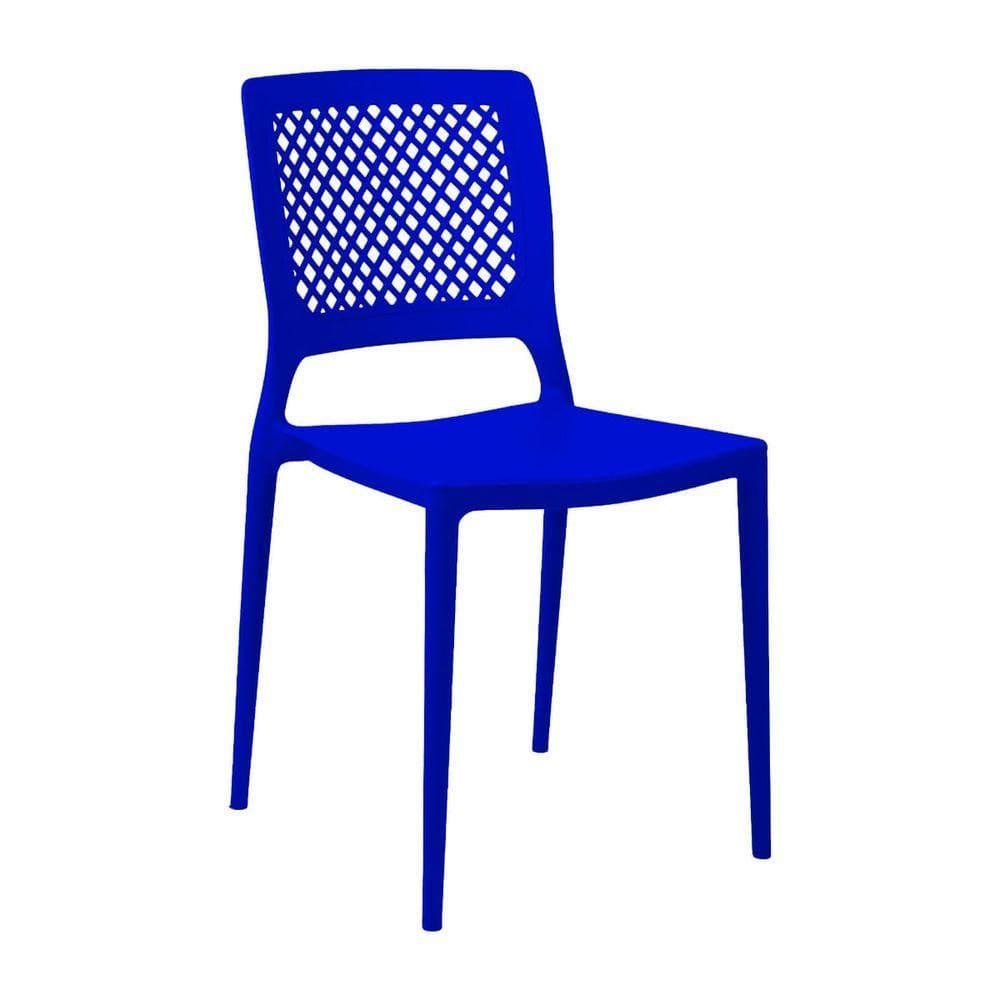 Cadeira Empilhável Vênus Azul Bic Em Polipropileno Acrilys