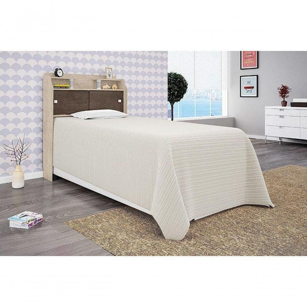 Cabeceira Box Solteiro 0,88cm Elisa Amarula - Framar Móveis