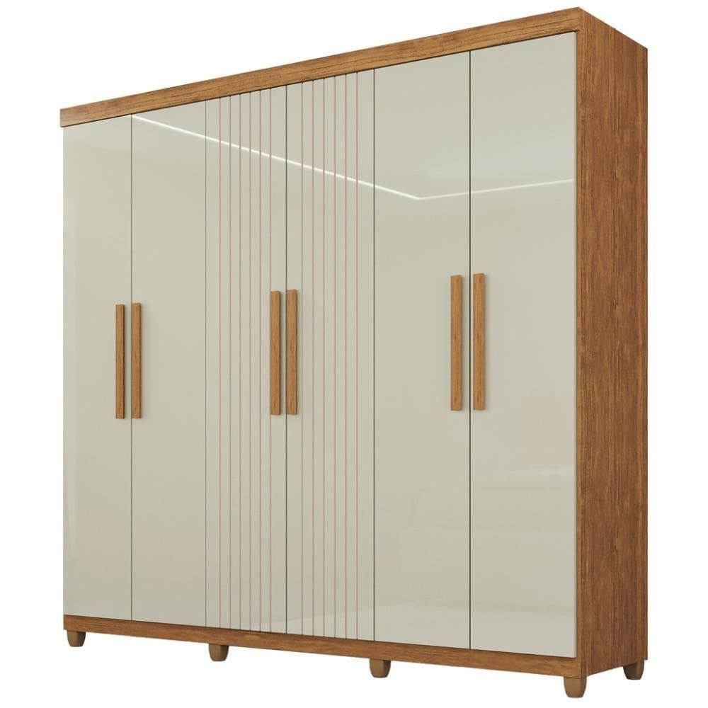 Guarda-roupa De Solteiro 100% Mdf 6 Portas 2 Gavetas Benfica Frison