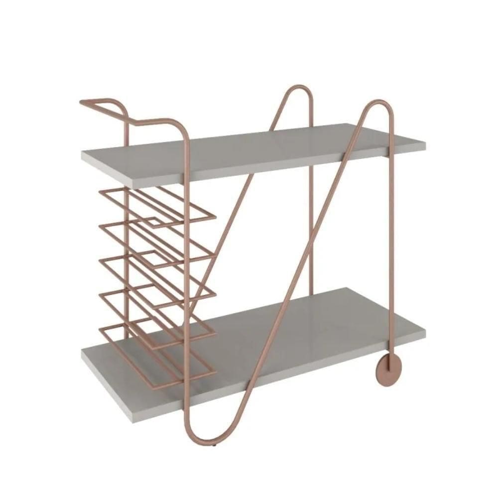 Carrinho Bar London Off White E Cobre
