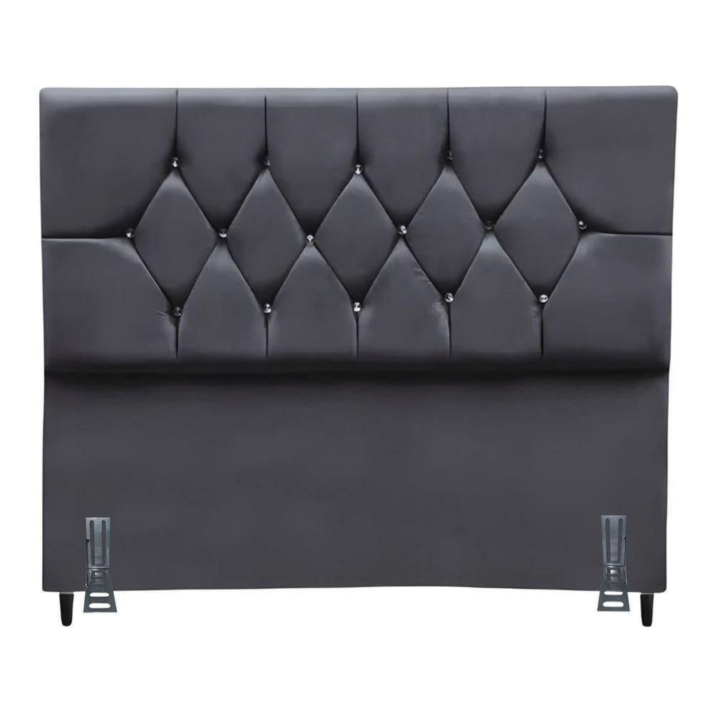 Cabeceira Para Cama Casal Queen 160 Cm Rafaela E Frame Suede Cinza Escuro