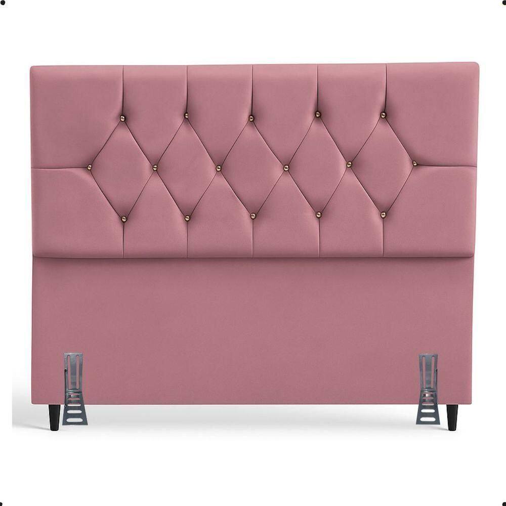 Cabeceira Para Cama Casal Queen 160 Cm Rafaela E Frame Suede Rose