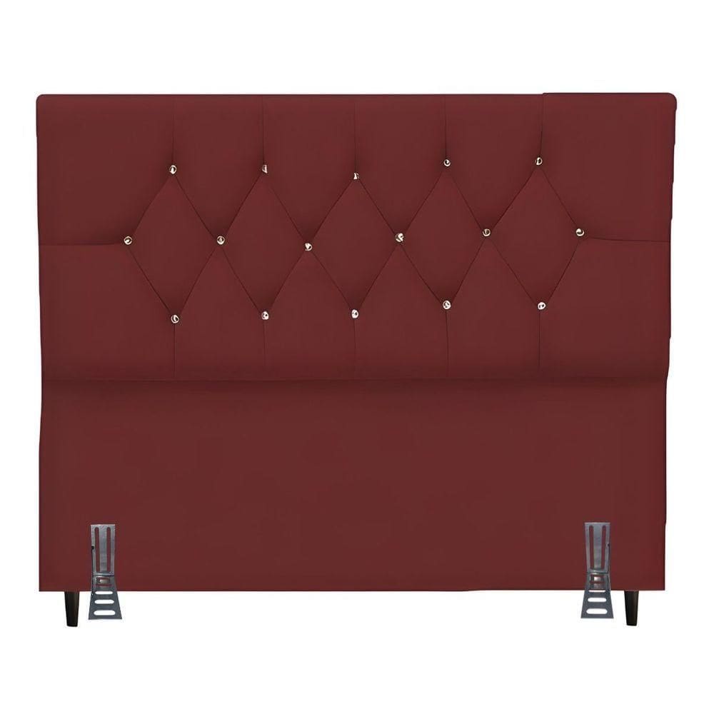 Cabeceira Para Cama Box King 195 Cm Manuela Com Frame Suede Bordo