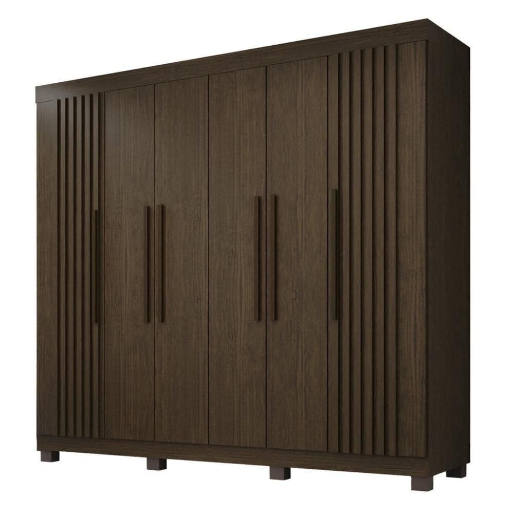 Guarda-roupa De Casal 100% Mdf 6 Portas 4 Gavetas Inglaterra Ripado