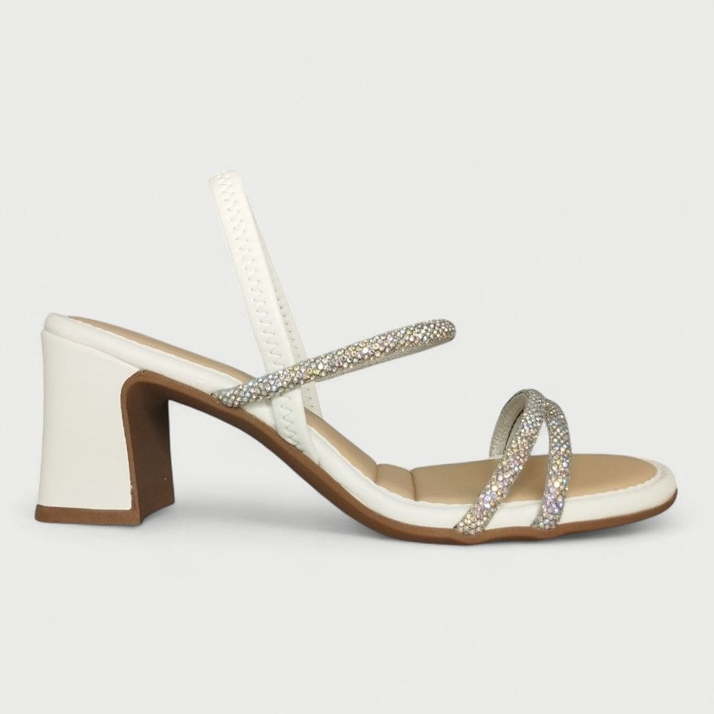 Sandália Feminina Mississipi Salto Strass Calce Facil MC414