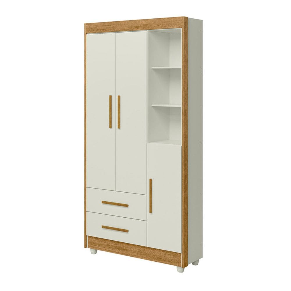 Guarda Roupa 3 Portas 2 Gavetas 3 Nichos  Prime - MobiBaby