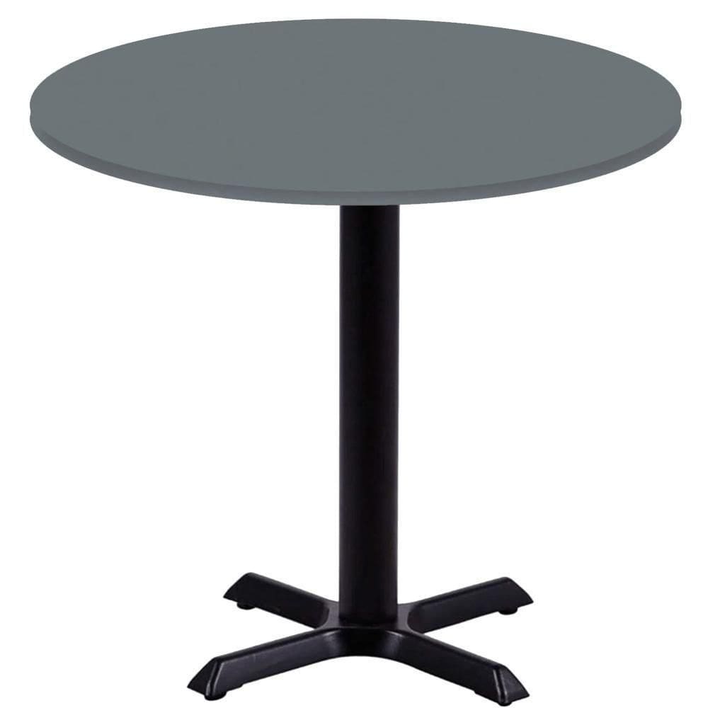 Mesa ô Ferro Preto 74 Cm (alt) Base Em X Tampo Mdp Redondo 80 Cm (larg) X 2,50 Cm (alt) Grafito