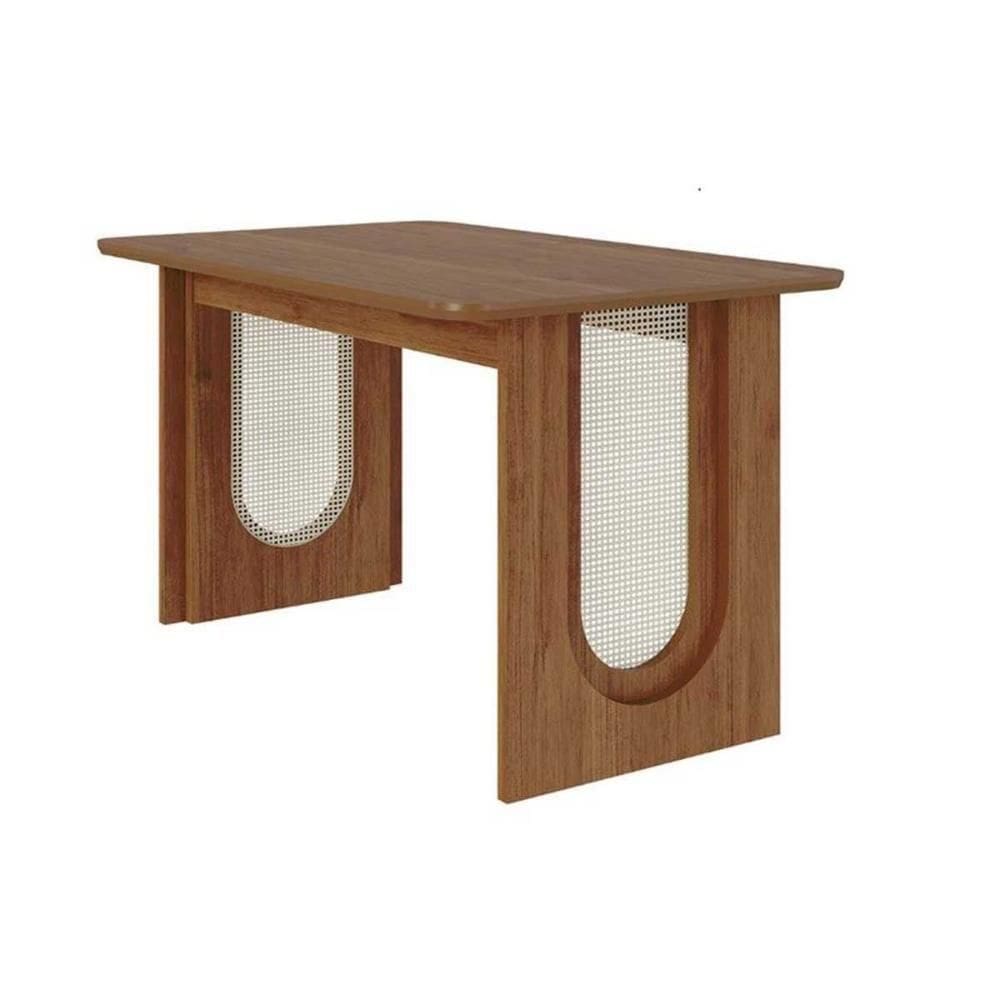 Mesa De Sala Jantar Valentina C/ Tampo Madeirado 130x80cm Cinamomo - Cimol
