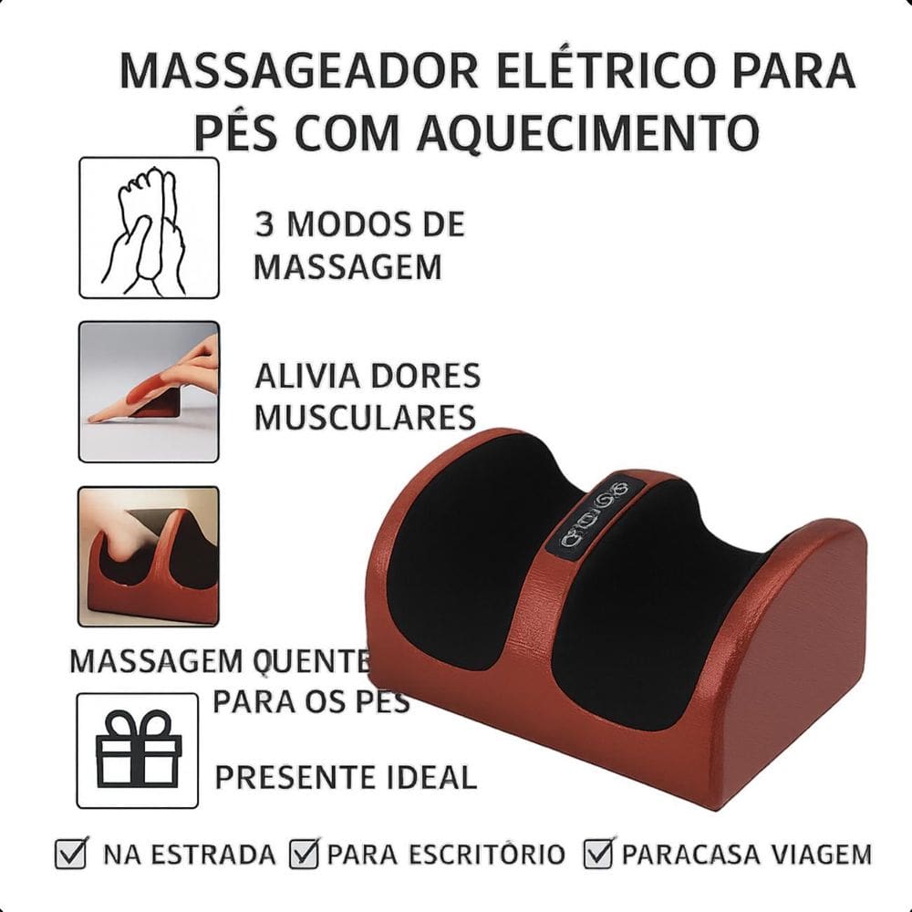 Massageador De Pés Shiatsu Shia Foot Aquecedor Elétrico