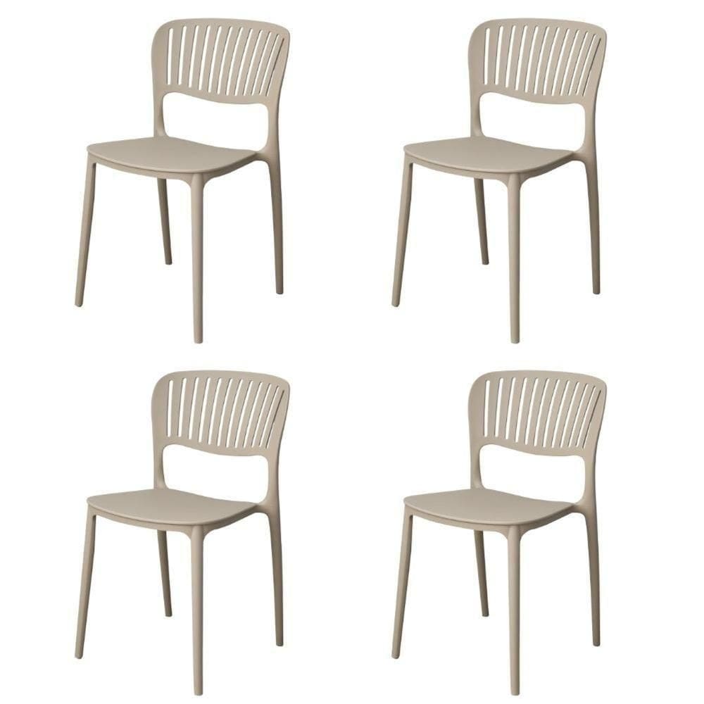 Kit 4 Cadeiras Empilhável Inmetro Havana Fratini Polipropileno Fendi Suporta 182kg