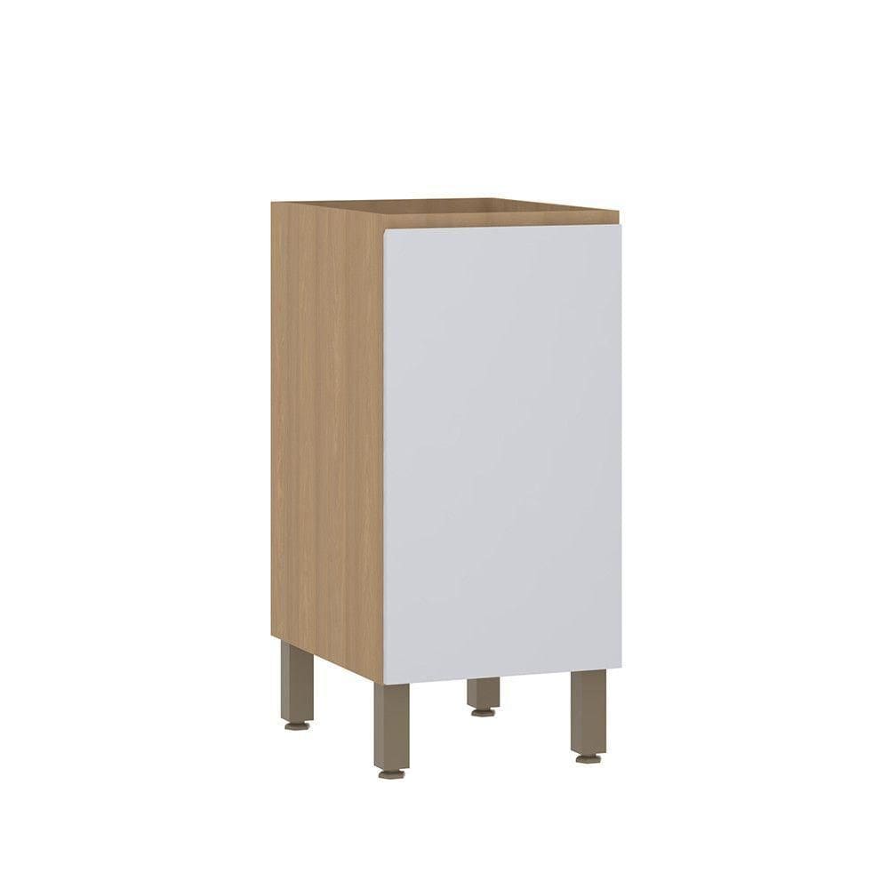 Balcão De Cozinha 40cm 1 Porta Sem Tampo Slim Luciane Móveis Freijó/cinza Cristal