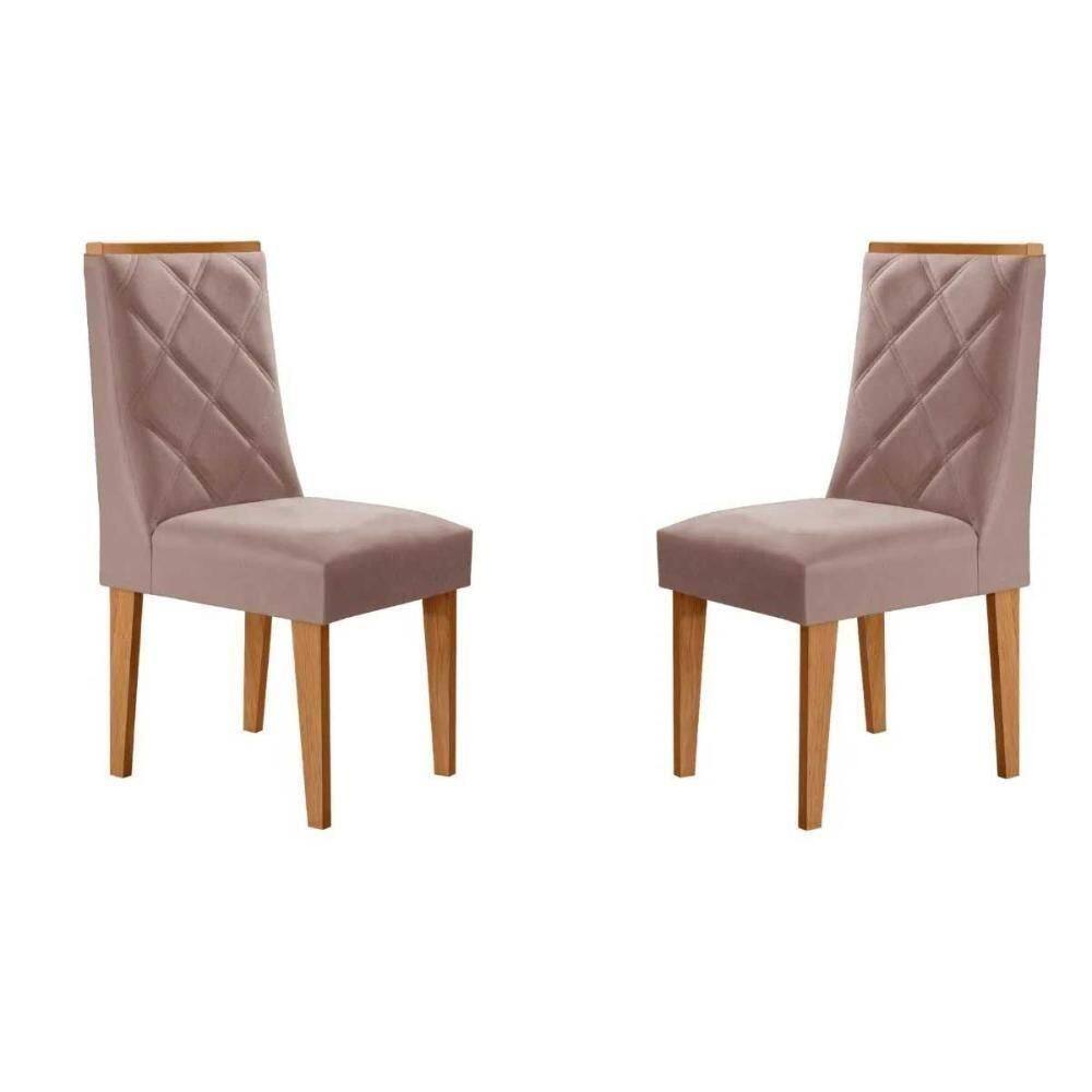 Cadeira Sala De Jantar Pietá Kit 2 Un -linho Capuccino - Rufato