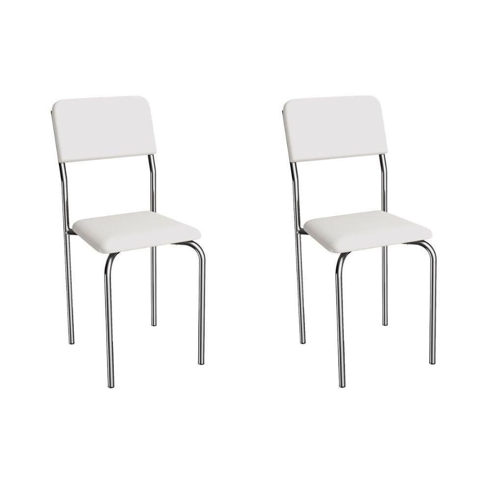 Cadeira Sala De Jantar Ibiza 2c133cr Aço Kit 2 Un Cromado/ano Branco - Kappesberg