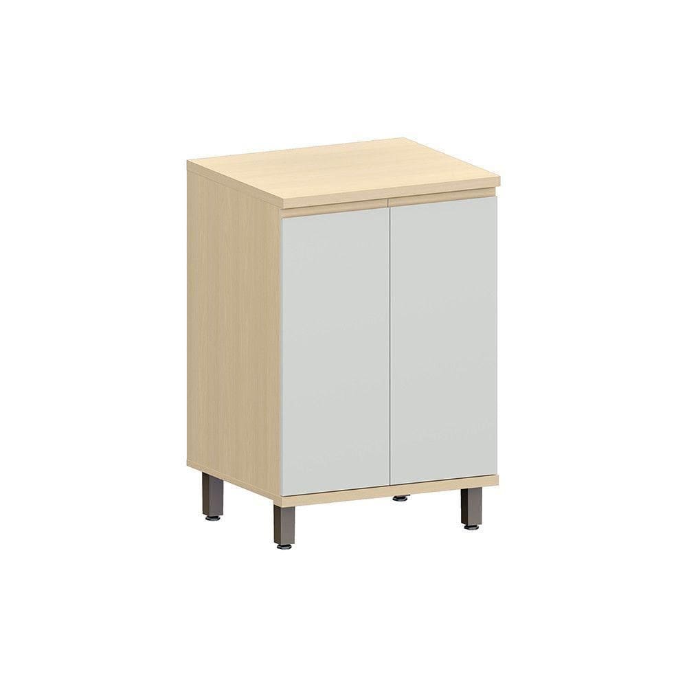 Balcão De Cozinha 60cm 2 Pts Aura Luciane Móveis Carvalho/cinza Cristal