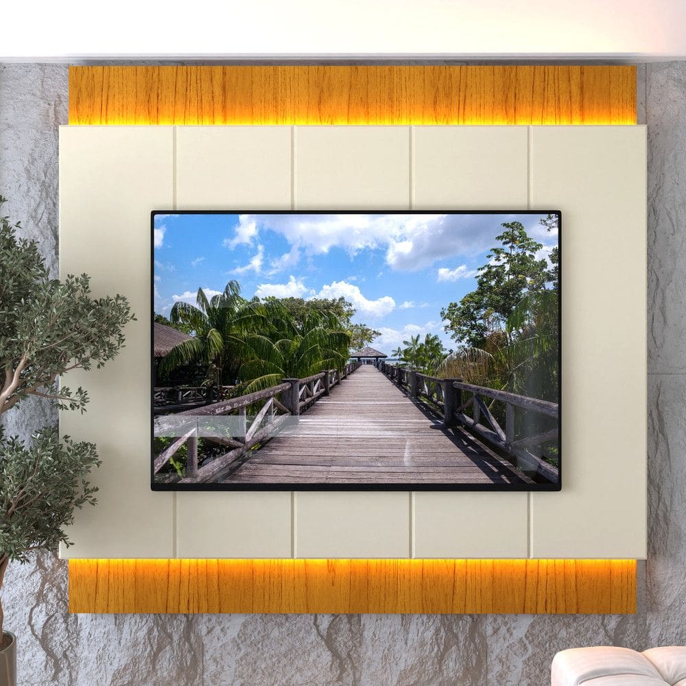 Painel para TV ate 85 Polegadas com LED em MDF Magnifico Gelius
