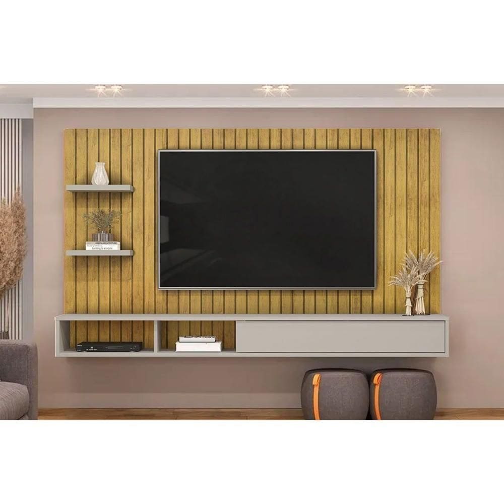 Home P/ Tv Até 60 Pol Friz 179x108cm Cedro/bali - Dj Móveis
