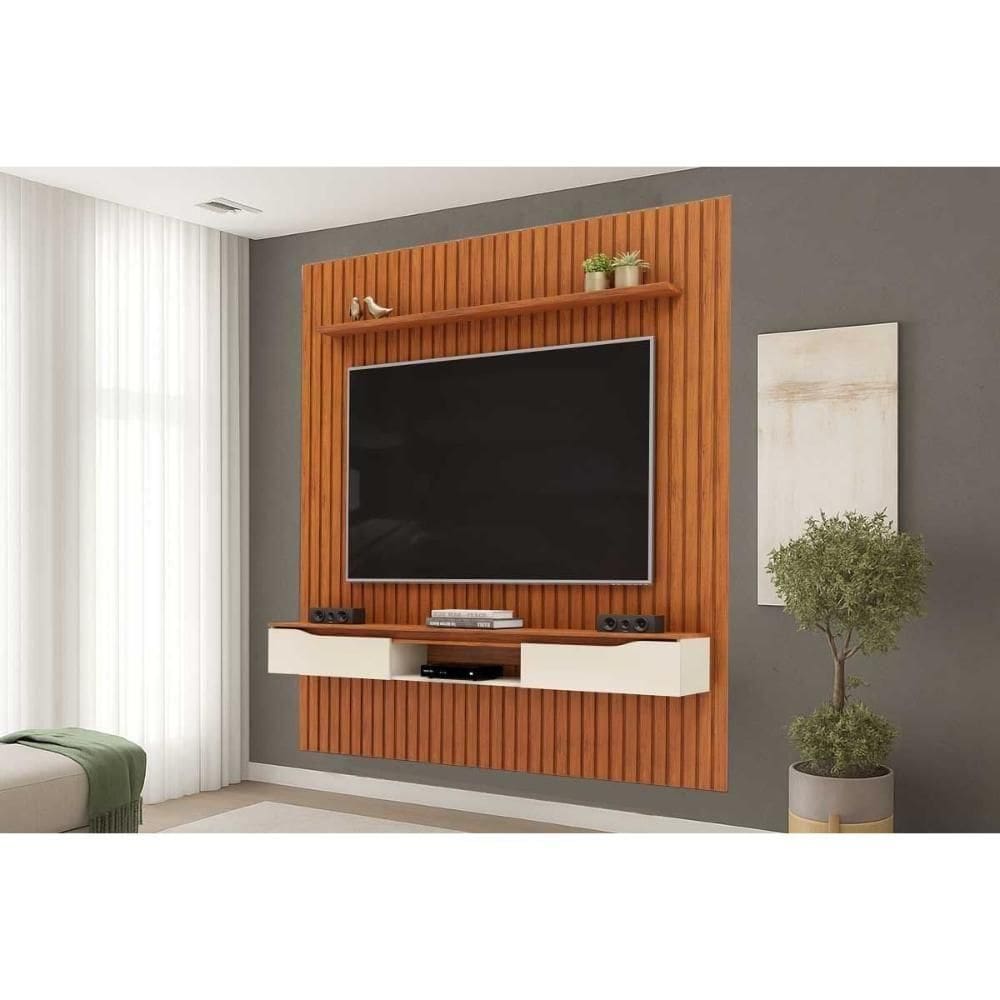 Home P/ Tv Isac 223x240cm Freijo/off White - Dj Móveis