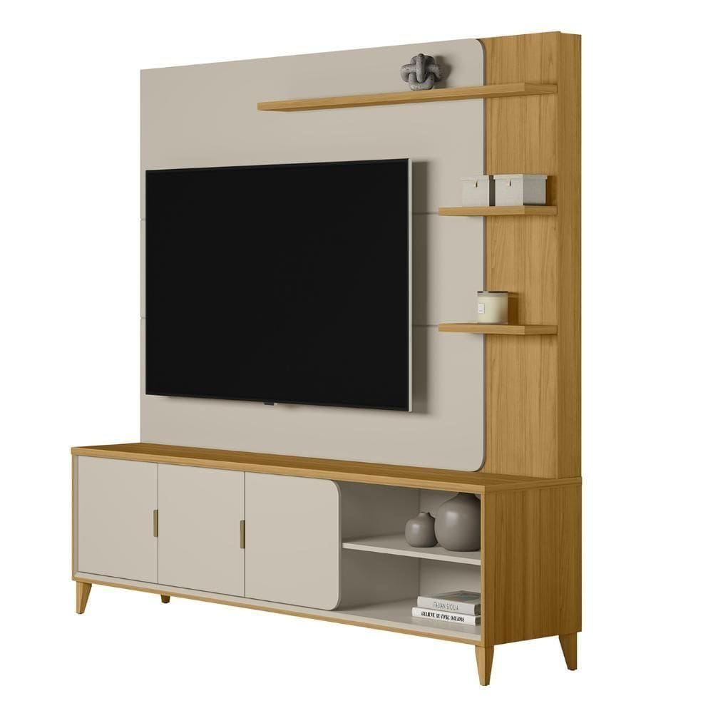 Estante Painel Para 70 Pol 200cm Apollo Tauari/off L06 - Mpozenato